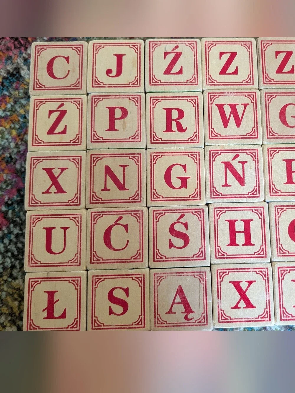 Uncle Goose 28 Wood Embossed POLISH ABC Blocks, Animals, Numbers, Letters